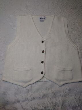 Vintage White Knit Vest Sweater